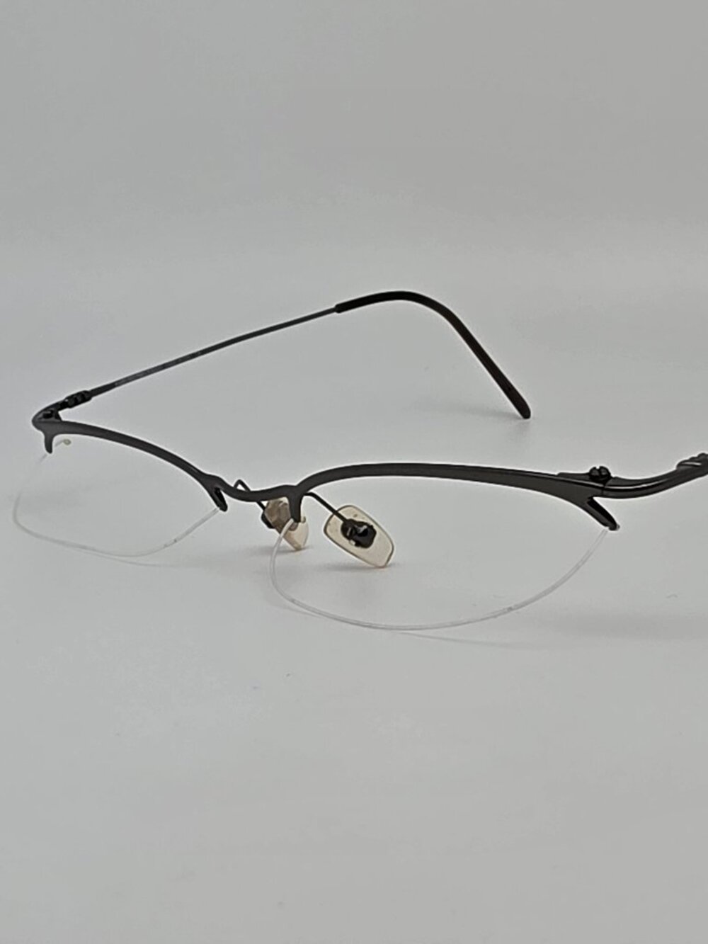Emporio Armani 153 1144 Gunmetal Semi Rimless Petite Eyeglasses Frame Italy 52mm